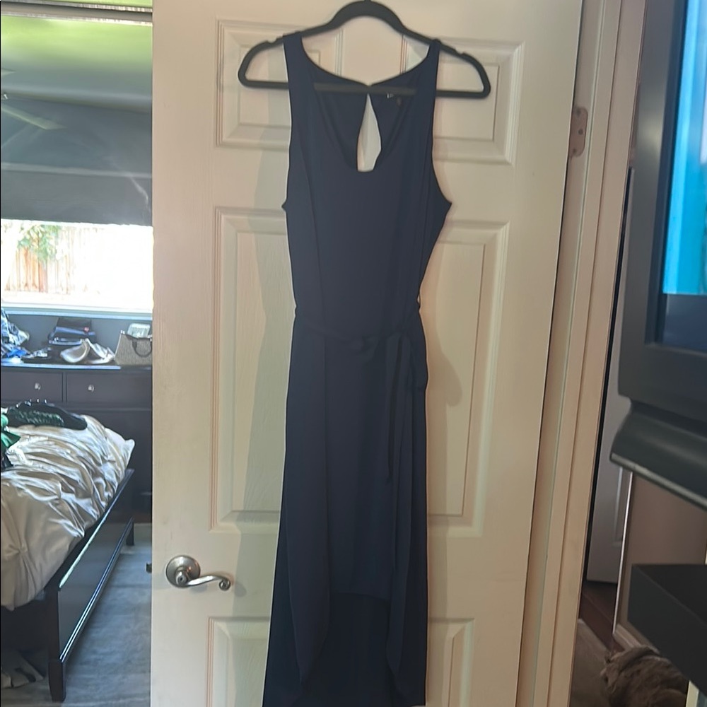 Express Blue Halter Sheath Cocktail Dress
